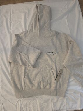 Fear of God Essentials Light Gray Crewneck Hoodie